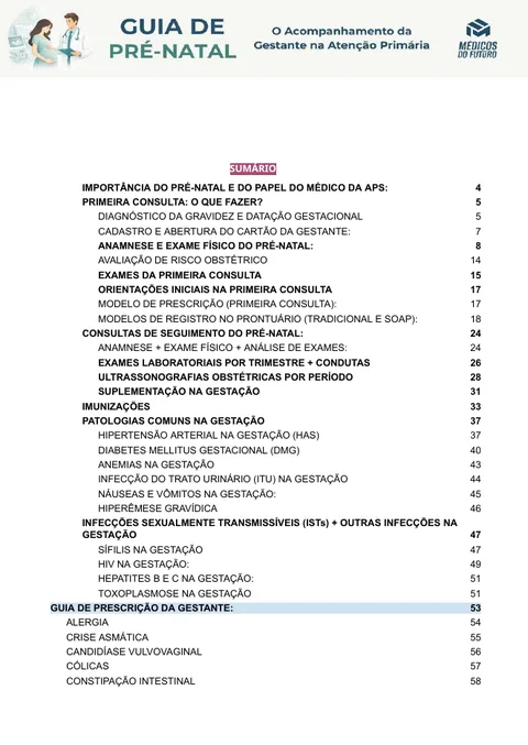 Primeira página do Guia de Pré-Natal 2026