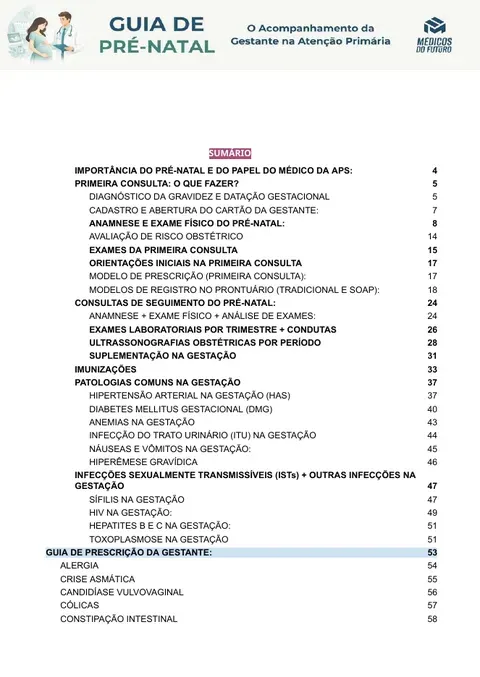 Página do Guia de Pré-Natal 2026