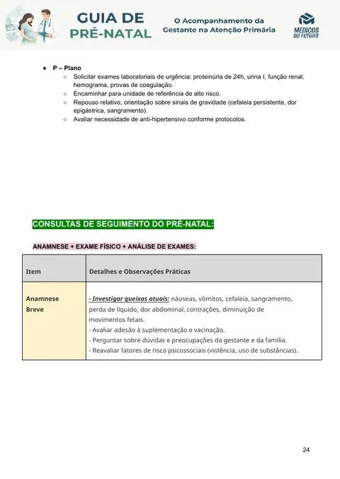 Página do Guia de Pré-Natal 2026