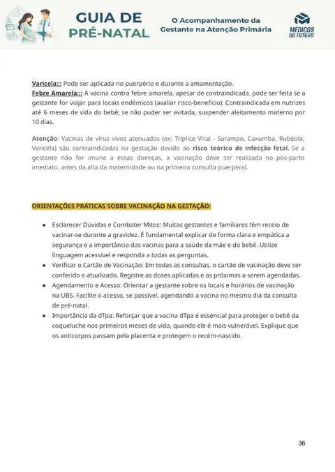 Página do Guia de Pré-Natal 2026