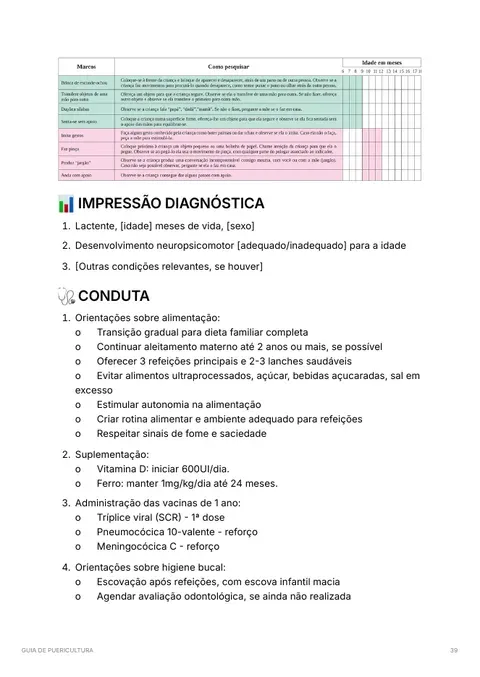 Página do Guia de Puericultura