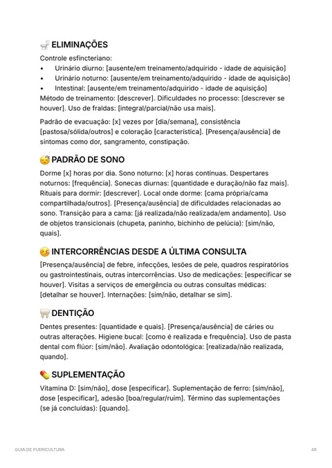 Página do Guia de Puericultura