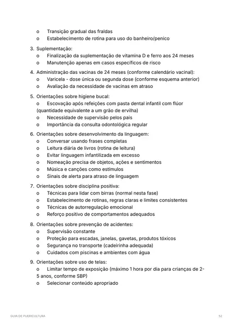 Página do Guia de Puericultura