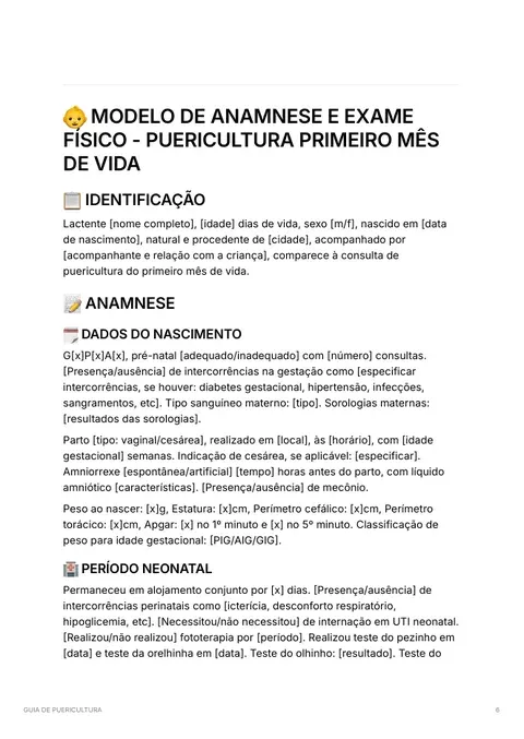 Página do Guia de Puericultura