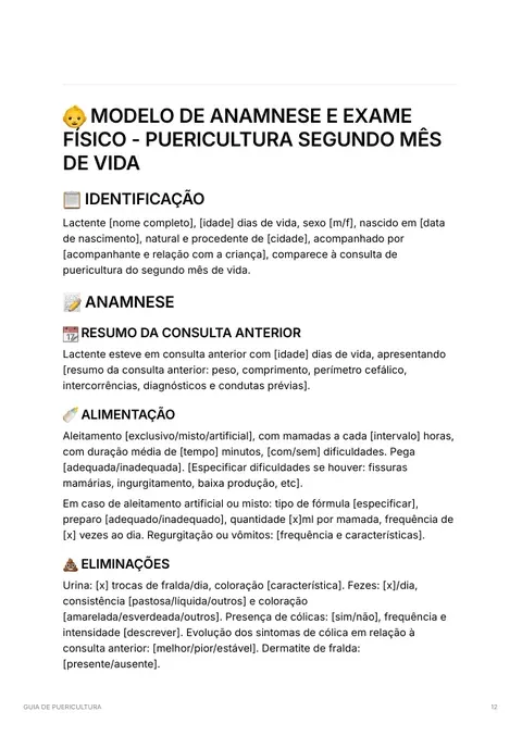 Página do Guia de Puericultura