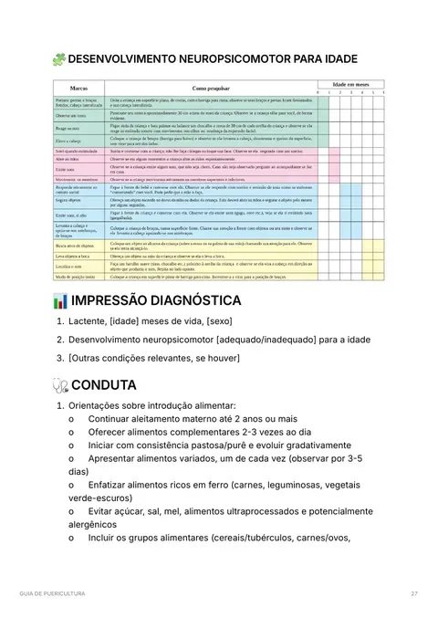 Página do Guia de Puericultura