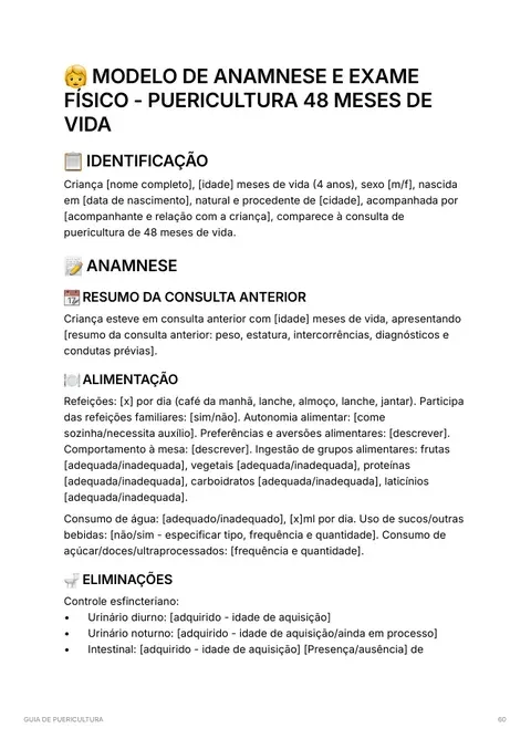 Página do Guia de Puericultura
