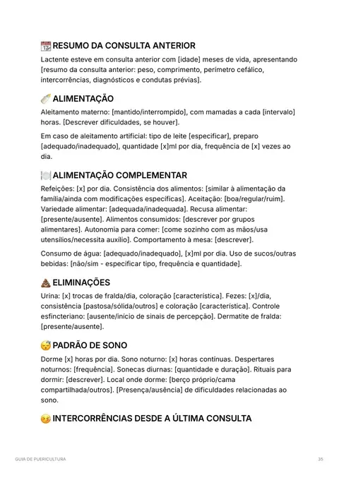 Página do Guia de Puericultura